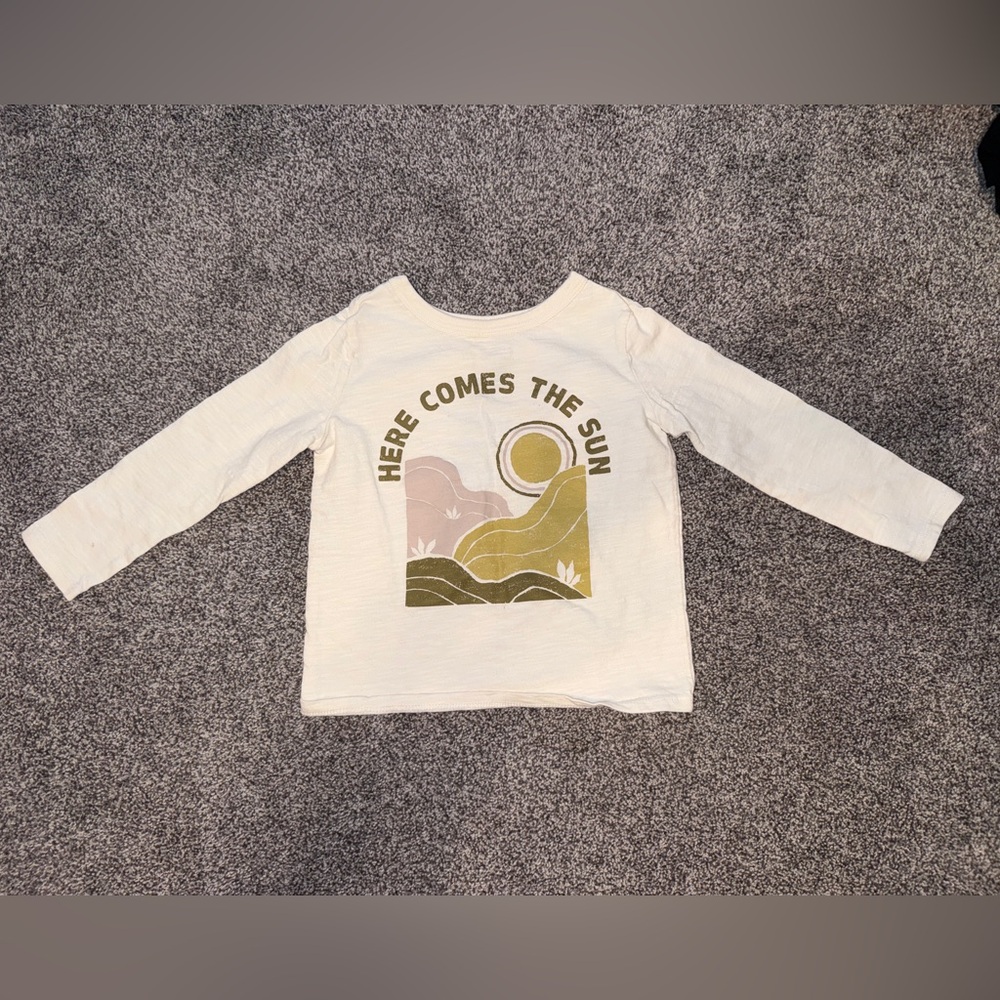 Little Co Kids Cream Graphic Long Sleeve Shirt